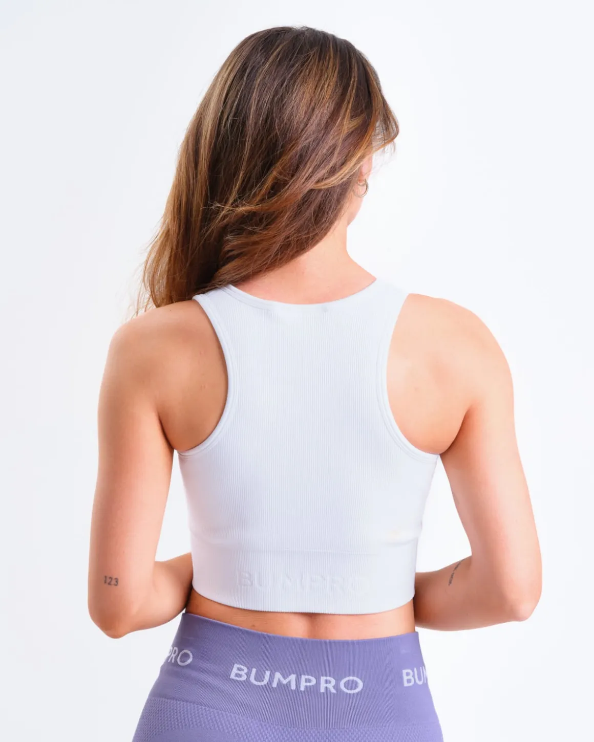 Perfect Rib Racer Tank White + Beam Logo Tights Lilac SETT