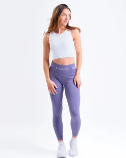 Perfect Rib Racer Tank White + Beam Logo Tights Lilac SETT