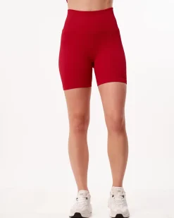 Perfect Rib Scrunchie Shorts 5″ Red Salsa