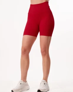 Perfect Rib Scrunchie Shorts 5″ Red Salsa