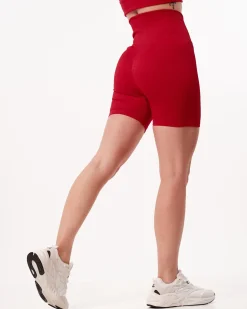 Perfect Rib Scrunchie Shorts 5″ Red Salsa