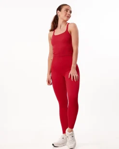 Perfect Rib Scrunchie Tights Red Salsa