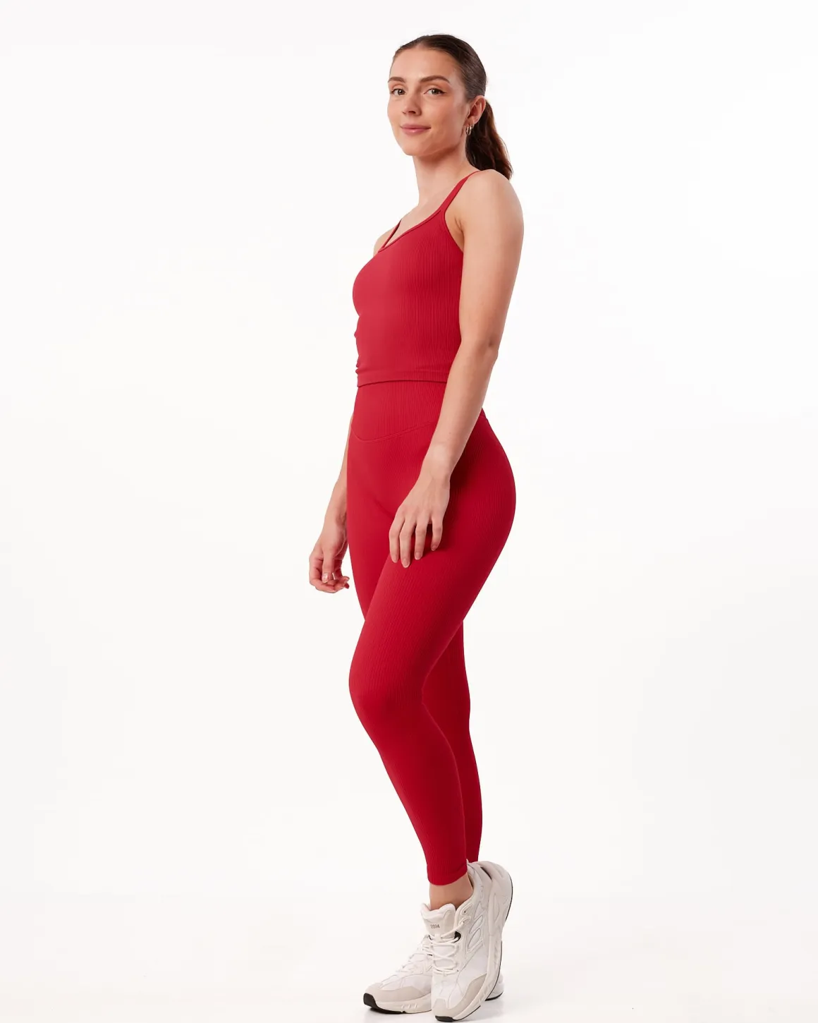 Perfect Rib Scrunchie Tights Red Salsa