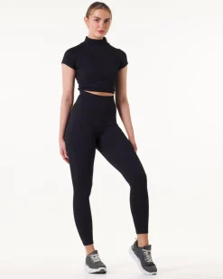 Perfect Rib Scrunchie Tights Black