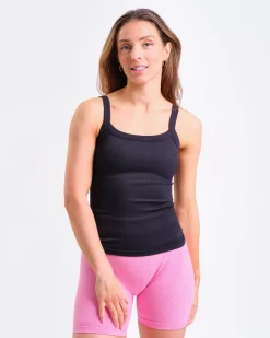 Perfect Rib Singlet Black