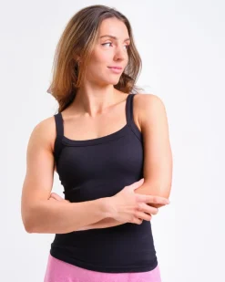 Perfect Rib Singlet Black 2-PACK