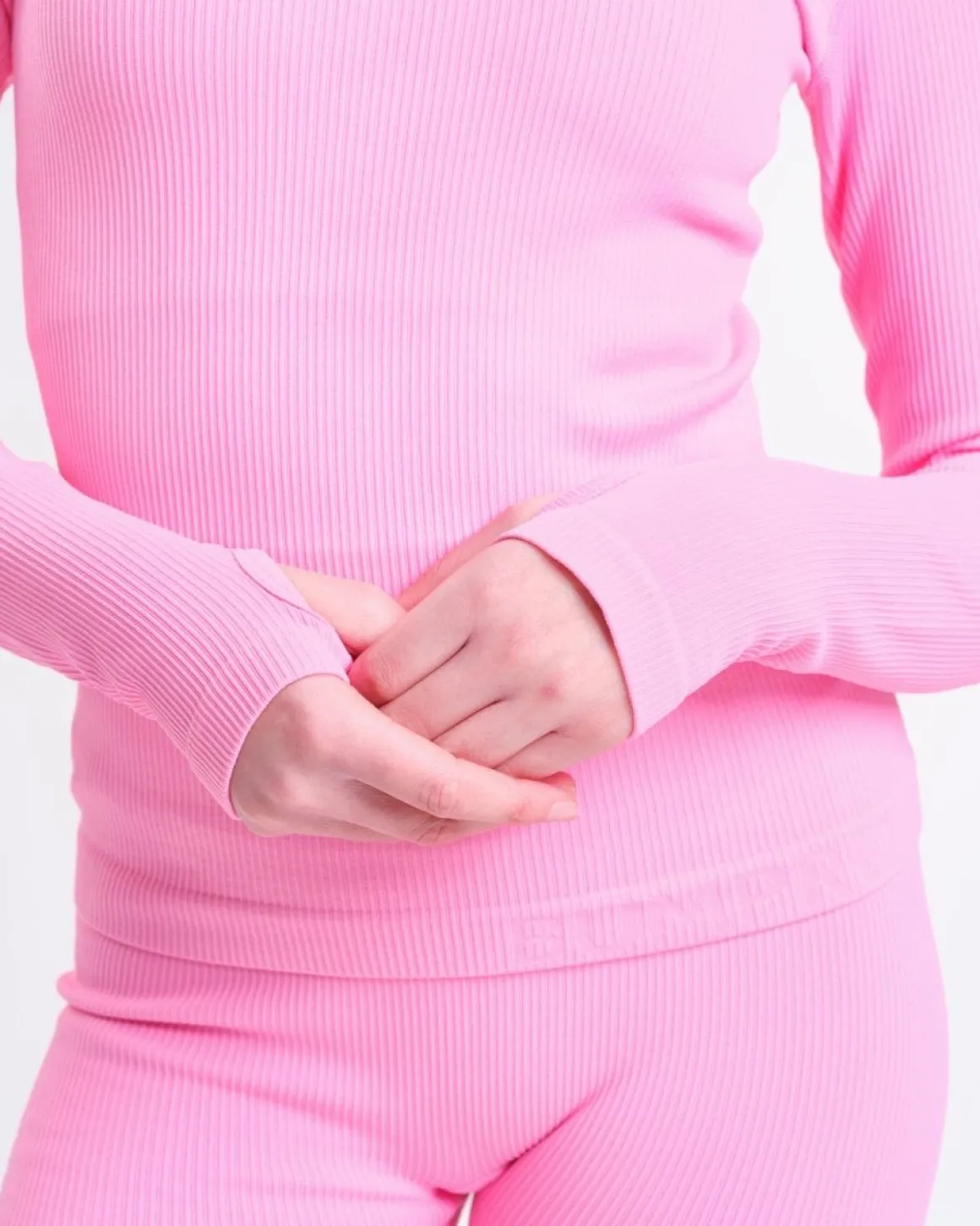 Perfect Rib Sweatshirt + Perfect Rib Shorts Pink Bubblegum SET