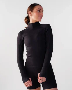 Perfect Rib Sweatshirt Turtleneck Black