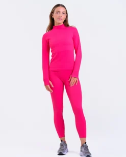 Perfect Rib Sweatshirt Turtleneck Pink Rasberry