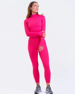 Perfect Rib Sweatshirt Turtleneck Pink Rasberry