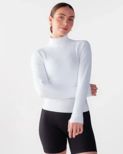 Perfect Rib Sweatshirt Turtleneck White