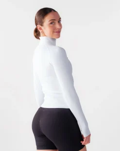 Perfect Rib Sweatshirt Turtleneck White