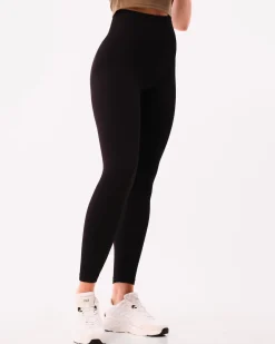 Perfect Wide Rib Scrunch Tights Black 2-PACK