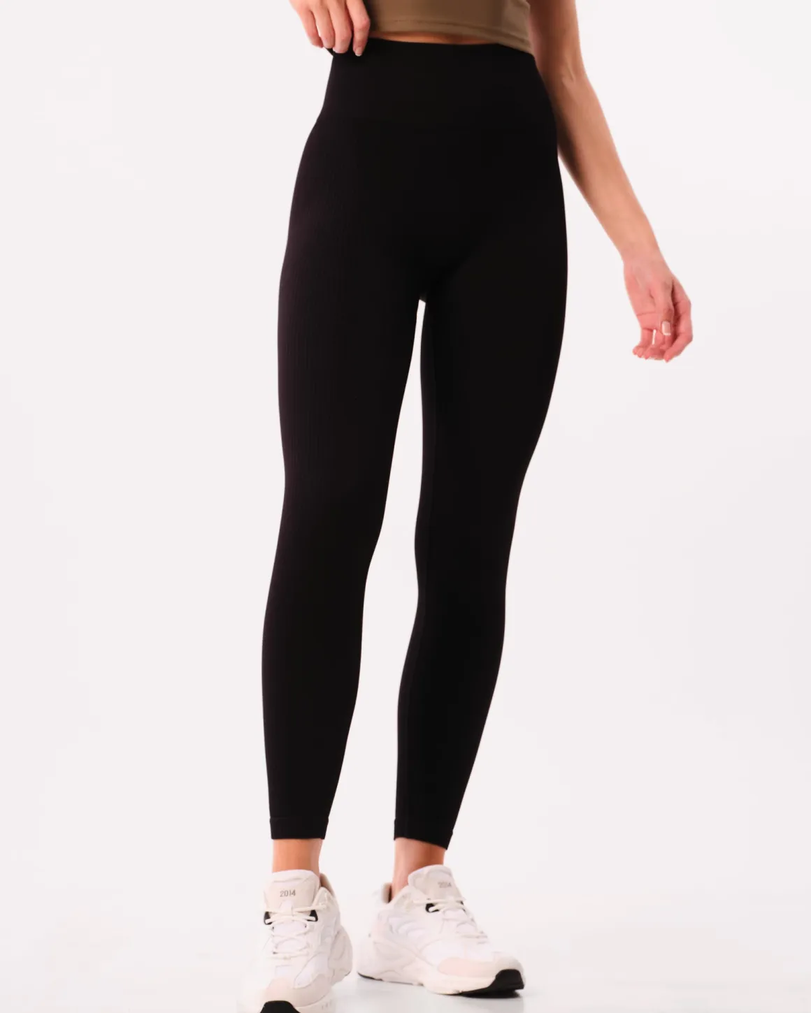 Perfect Wide Rib Scrunch Tights Black 2-PACK