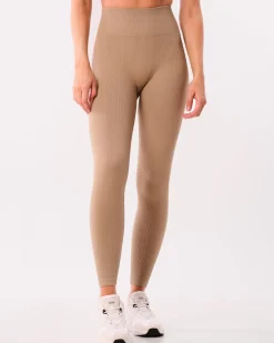 Perfect Wide Rib Scrunch Tights Black+Beige 2-PACK