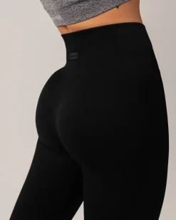 Perfect Wide Rib Scrunch Tights All Black