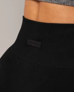 Perfect Wide Rib Scrunch Tights All Black