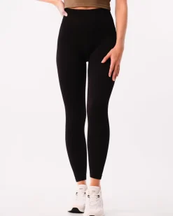 Perfect Wide Rib Scrunch Tights Black