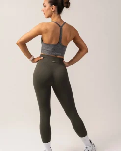 Perfect Wide Rib Scrunch Tights Military Green