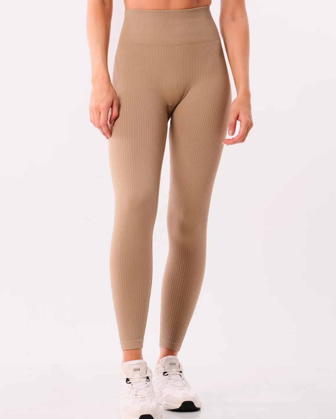 Perfect Wide Rib Scrunch Tights Beige Dune