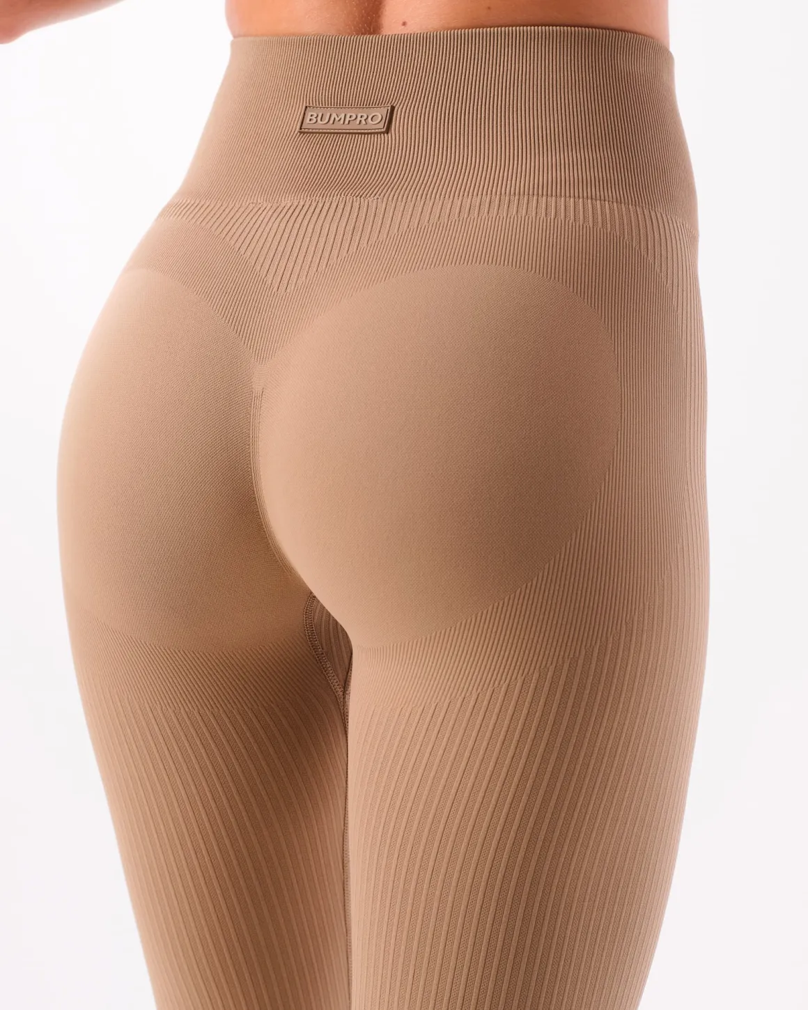 Perfect Wide Rib Scrunch Tights Beige Dune