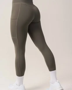 Phase Seamless Bra White + Primary Pocket Tights 7/8 Green SET