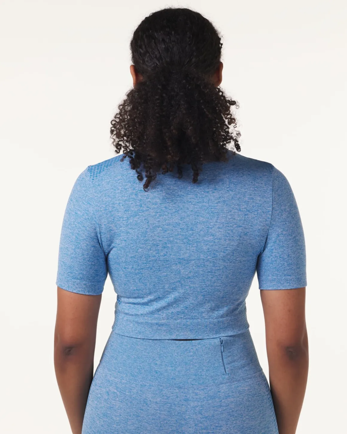 Phase Seamless Crop Tee Blue Breeze Melange