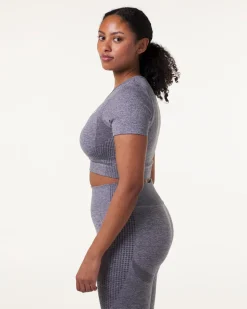 Phase seamless Crop Tee Grey Shark Marl
