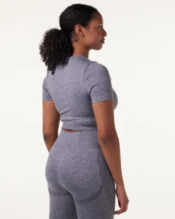 Phase seamless Crop Tee Grey Shark Marl