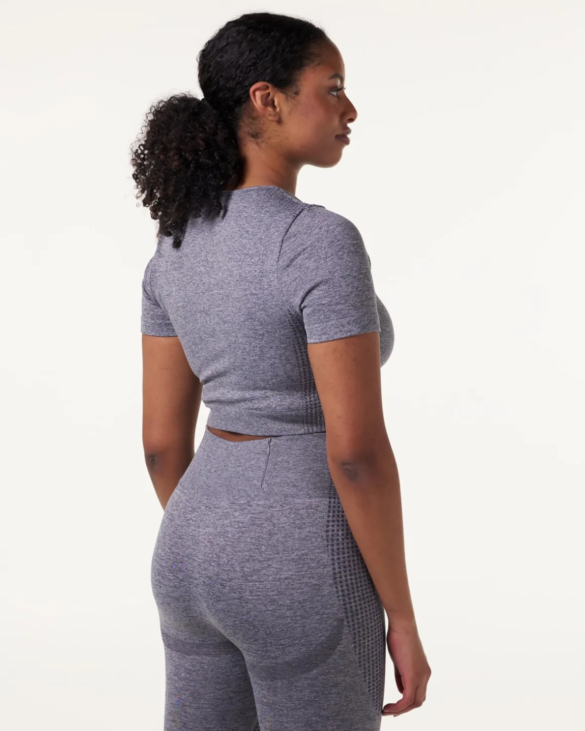 Phase seamless Crop Tee Grey Shark Marl
