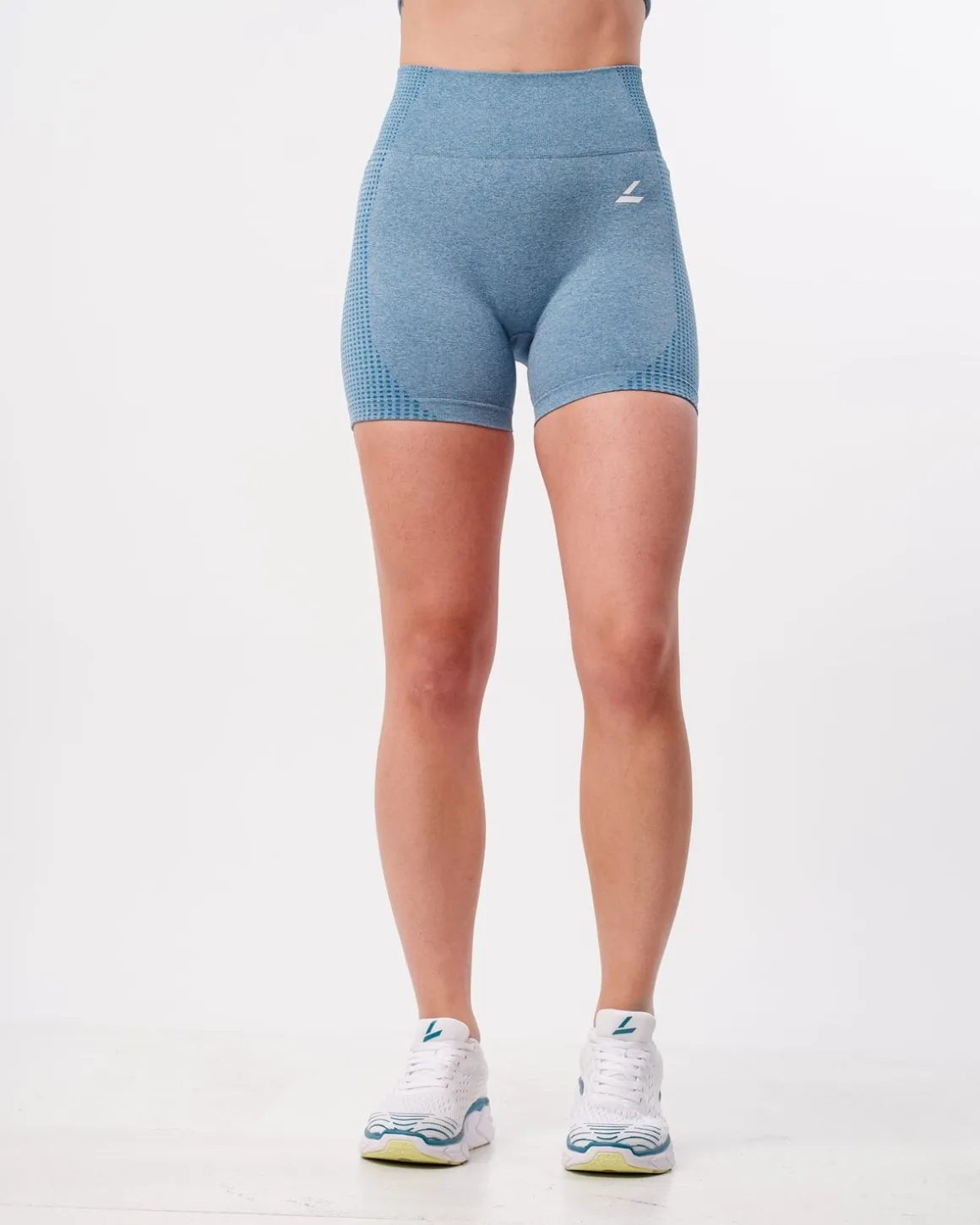 Phase Seamless Crop Tee + Shorts Blue Breeze SET