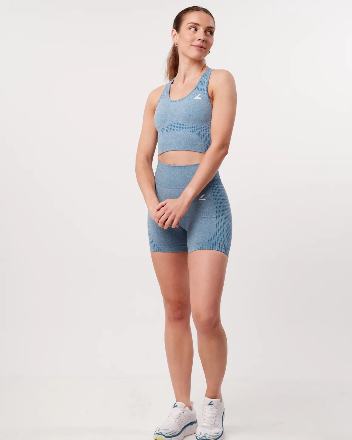 Phase Seamless Shorts Blue Breeze Melange