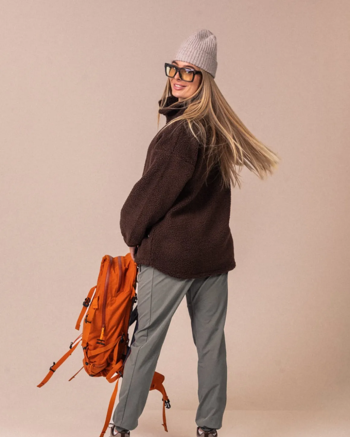 Pile Full Zip Jacket Brown Pine