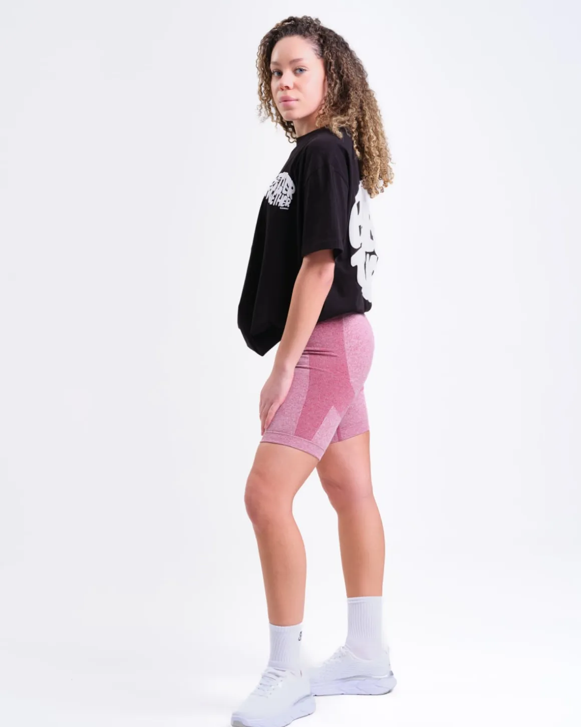 Power Up! Biker Shorts Pink Vivacious Marl