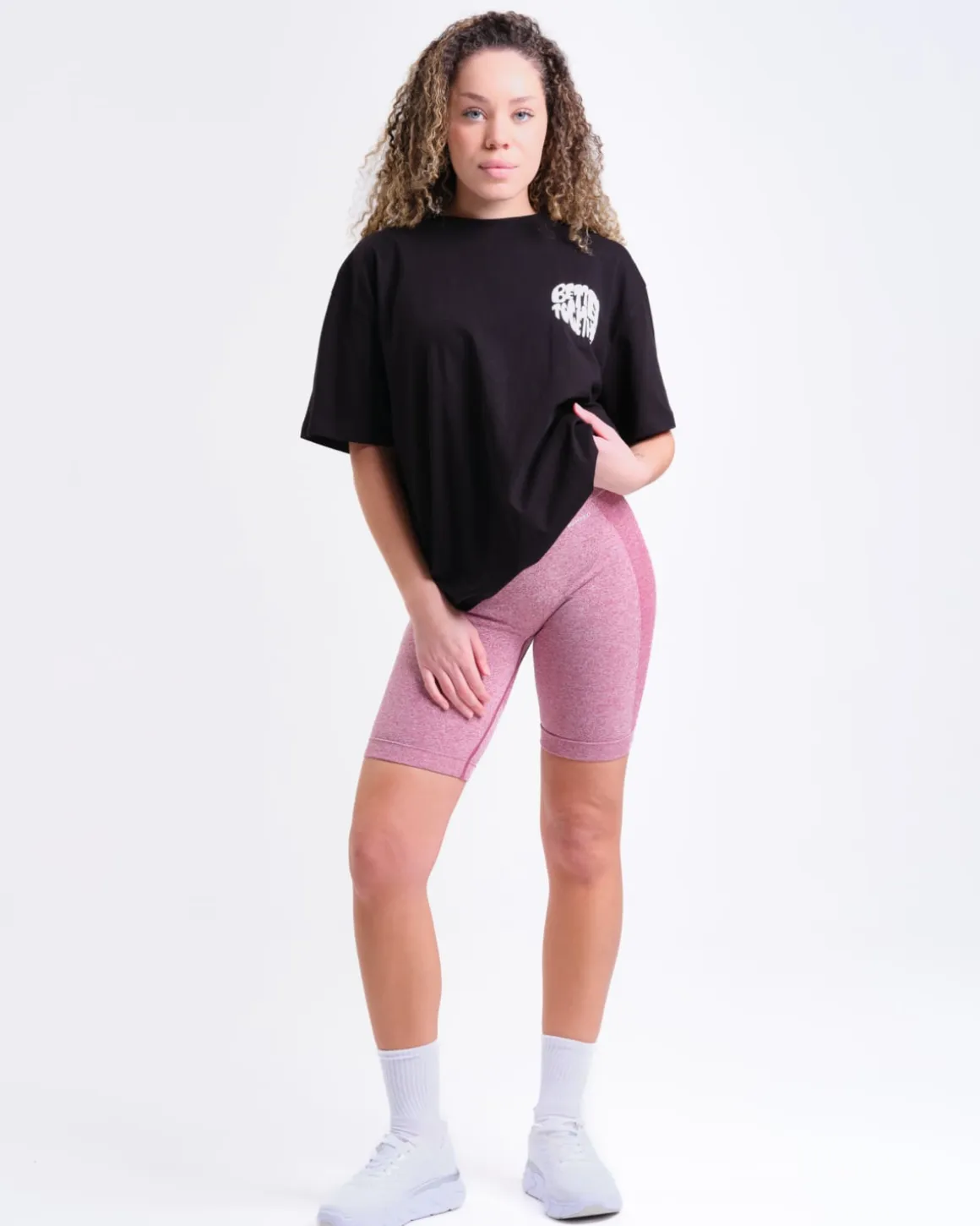 Power Up! Biker Shorts Pink Vivacious Marl