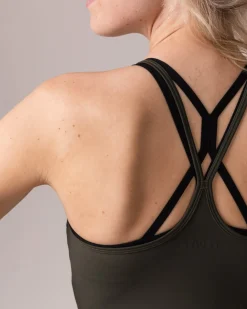 Primary Strap Tank Green Forest