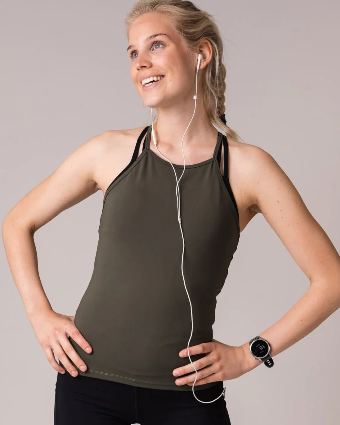 Primary Strap Tank Green Forest