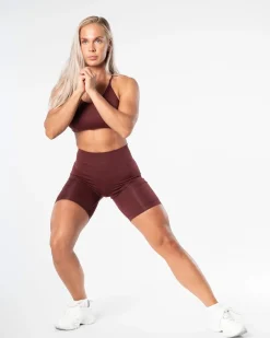 Prime Scrunch Shorts Burgundy