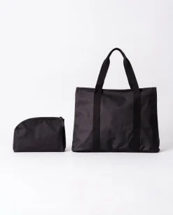 PU Tote Bag + Toiletery Bag Black
