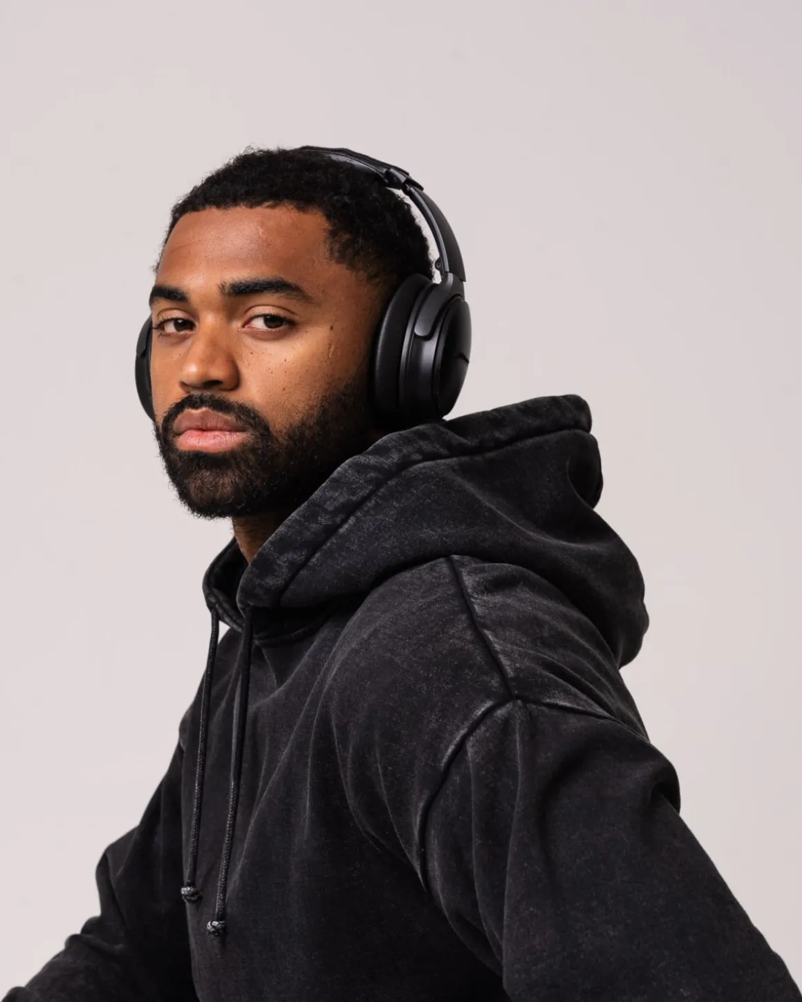 Relaxed Hoodie + Sweatpants Black Washed SET
