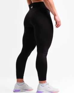 Ribbed Crop Singlet + Mid Rise Tights W Black SET