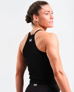 Ribbed Crop Singlet W Black