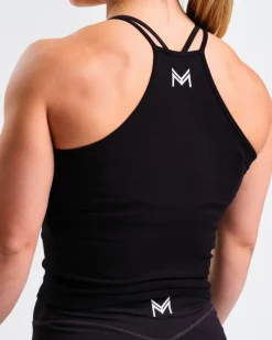 Ribbed Crop Singlet W Black