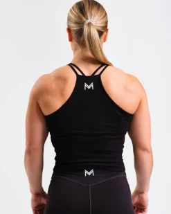Ribbed Crop Singlet W Black