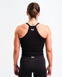 Ribbed Crop Singlet W Black