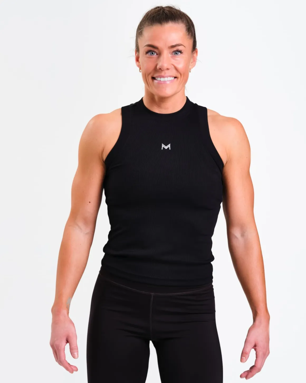Ribbed Tank Top W Black