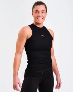 Ribbed Tank Top W Black