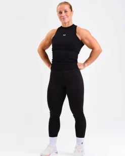 Ribbed Tank Top W Black