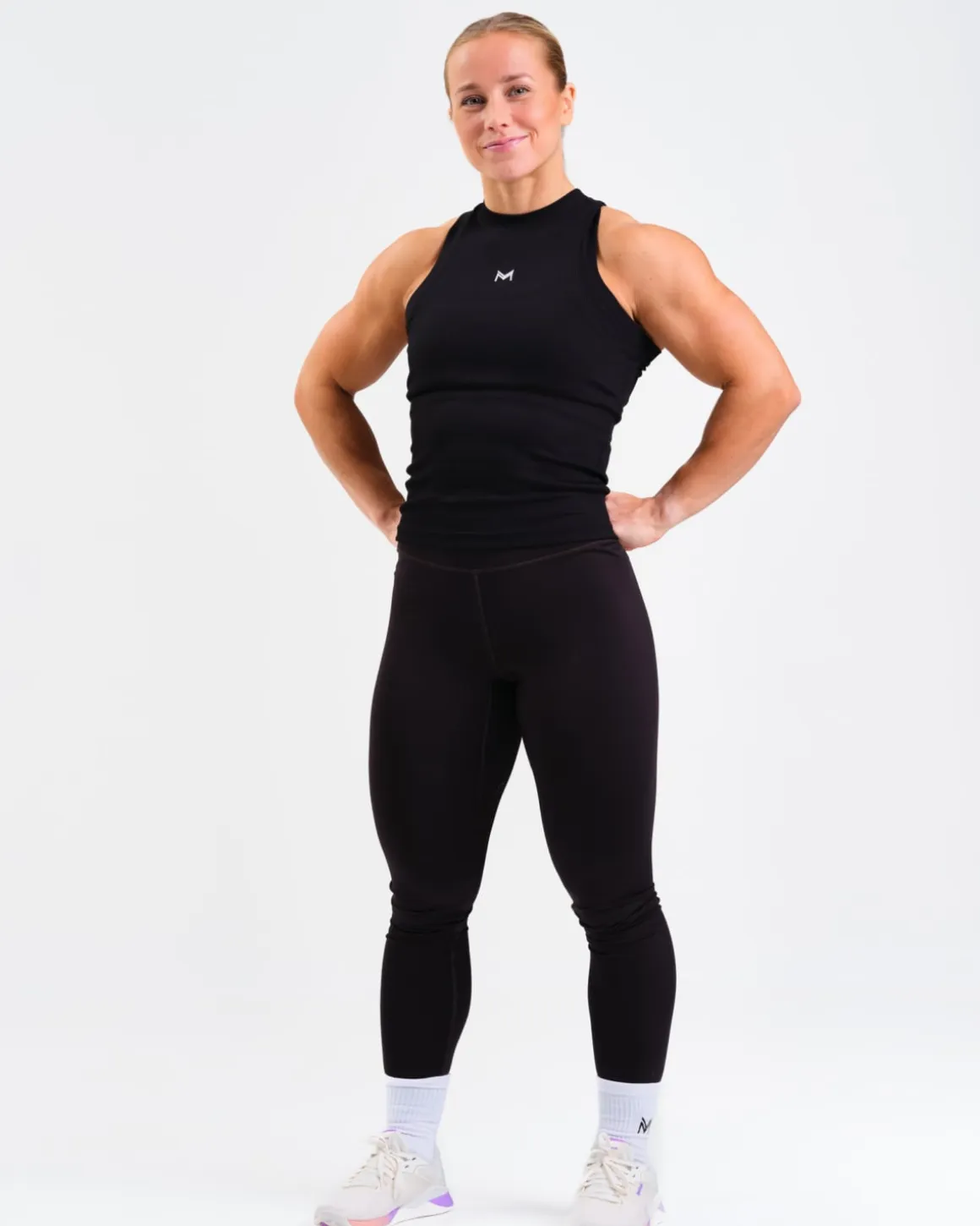 Ribbed Tank Top W Black