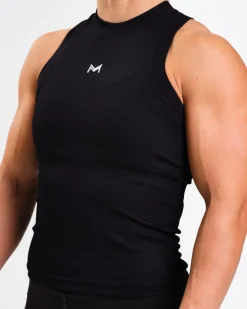 Ribbed Tank Top W Black